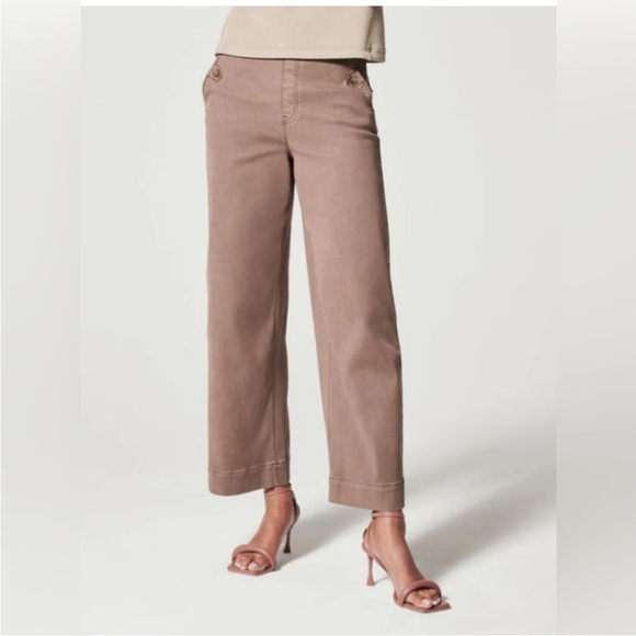 SPANX STRETCH TWILL CROPPED WIDE LEG PANT 💋 - Picture 3 of 12